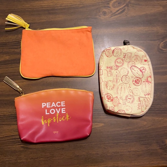 3 New Ipsy cosmetic bag bundle NWOT - Picture 1 of 3